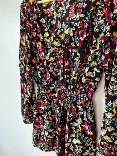 Mono Corto Estampado- H&m - Talle Eur 38 Negro 38 (Usado)