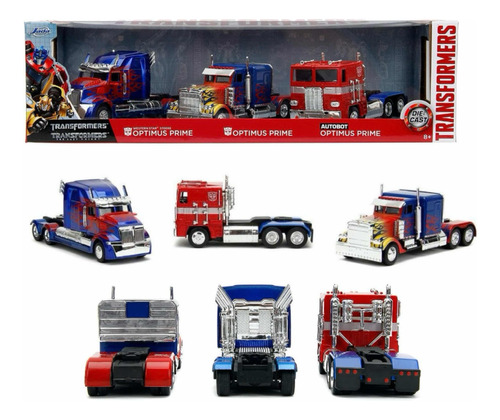 Jada 1:32 Set De 3 Optimus Prime Auto Bot Transformers