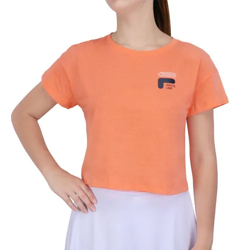 Camiseta Fila Tennis Graphic 3 Laranja Coral E Marinho