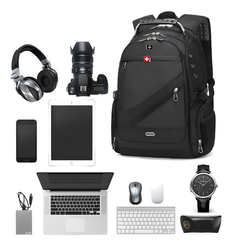 Mochila Versátil 17 C/ Entrada Usb E Compartimentos Seguros