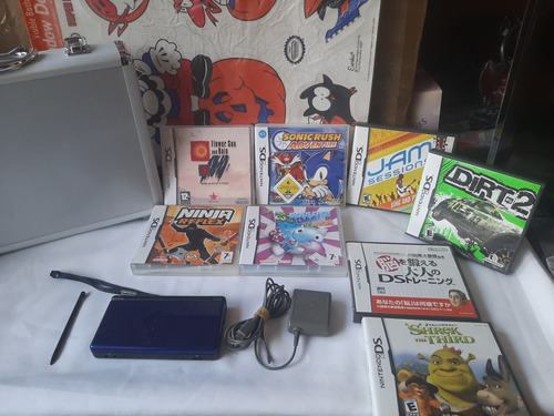 Ds Lite Azul Con 8 Juegos Y Eliminador Funcionando,original.