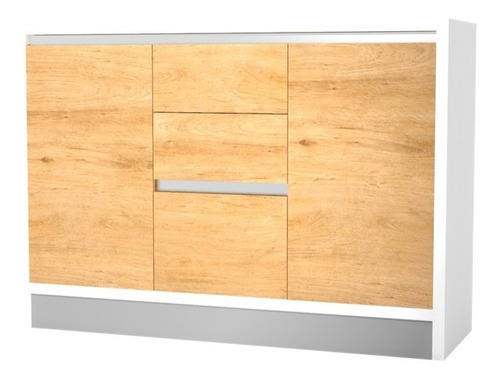 Credenza Con Puertas Laterales Y Cajones Central 120x40x75cm