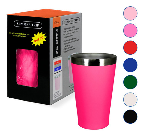 Mini Vaso Para Camping Acero Inoxidable Doble Pared 140 Ml