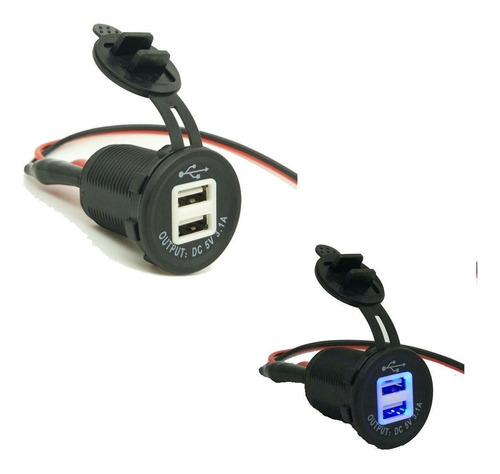 Pack 2 Adaptador Auto 12v Cargador Usb 2.1a 