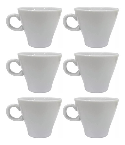 Pocillo Café Cónico Tsuji Porcelana Blanca 90ml Bar Resto X6