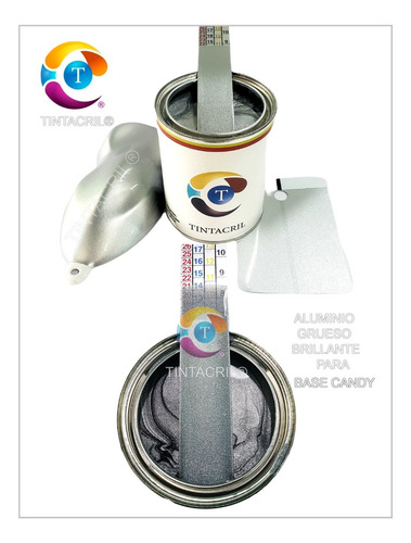Imagen 4 de 9 de Kit Pintura Candy Bicapa Rojo 1 Lt + Base Aluminio Bic. 1 Lt