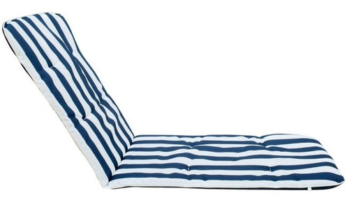 Imagen 2 de 5 de Cojín Colchoneta Para Reposera Azul 190x58cm Piscina Terraza
