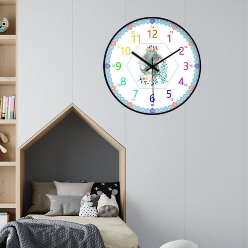 Reloj De Pared Niños Salón De Clases Forma De Elefante.