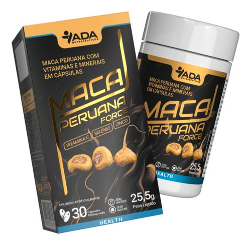 Peruvian Maca Force 850 mg 30 cápsulas, sabor sin sabor de Ada Nutraceuticals