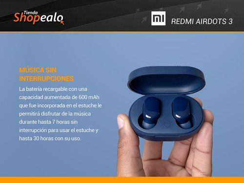 Imagen 6 de 9 de Auriculares In-ear Bluetooth Xiaomi Redmi Airdots 3 Azul