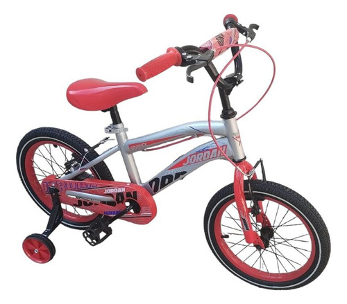 Bicicleta Infantil Gris Y Roja Rodado 16 Importada Cross