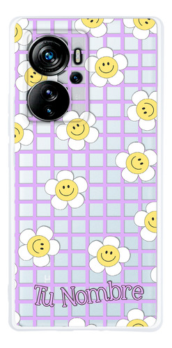Funda Para Zte Para Mujer Flores Felices Con Tu Nombre