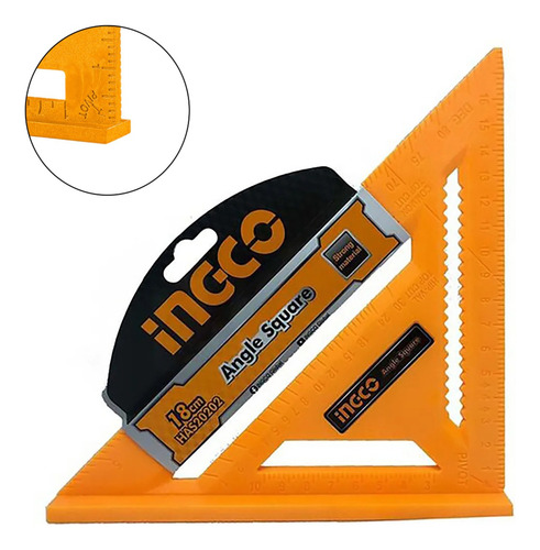 Escuadra Triangular Mulltiangulo 45° Carpintero 18mm Ingco
