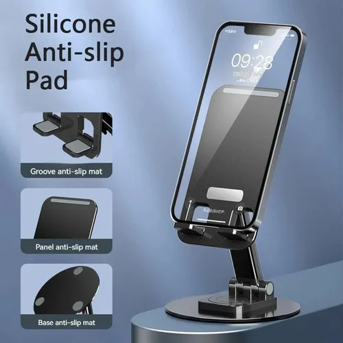 Soporte De Mesa Para Celular Rotación 360 Aluminio Plástico
