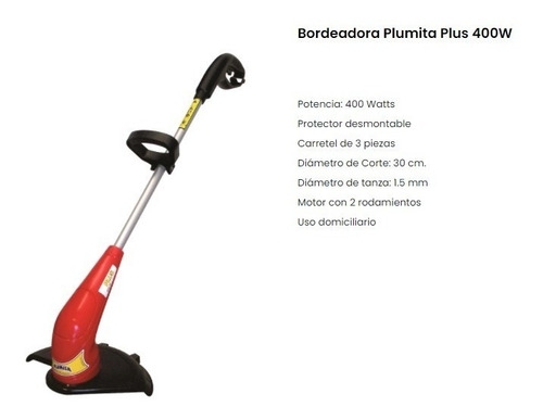 Bordeadora Electrica Plumita Plus 400w Pasto Cesped