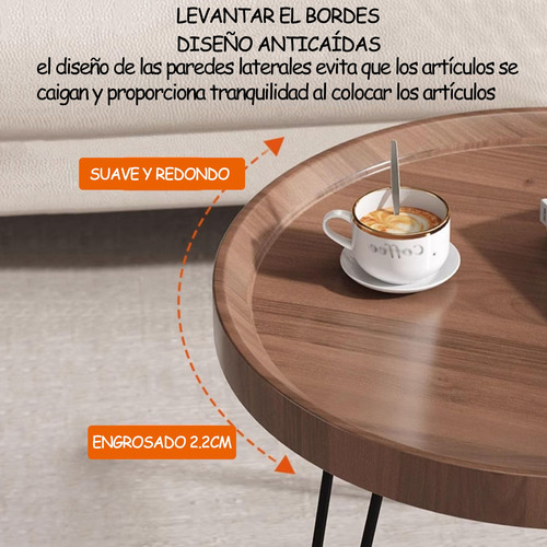 Mesa Circular Minimalista De 80 Centímetros/mesa De Café