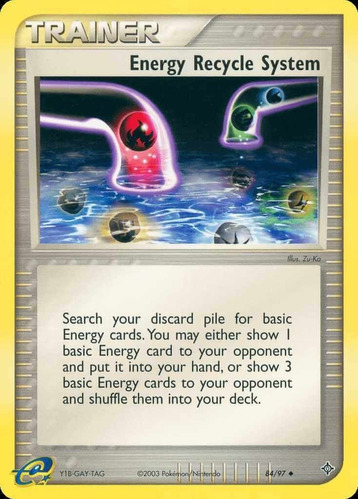 Cartas Pokemon Ex Dragon Item Energy Recycle System 84/97