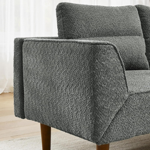Sofa Cama Moderno Super Comfortable 163 A 210cms Velvet Gris Claro Bouclé