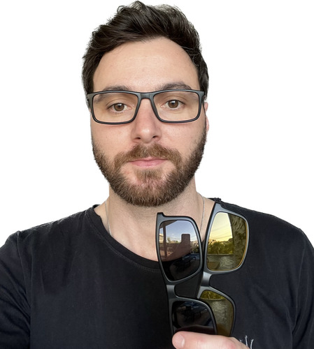 Armação Óculos Grau Original Clip On Solar Premium 