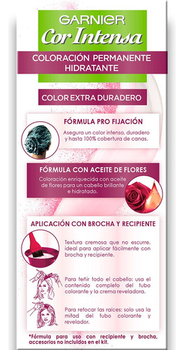 Kit Tintura Permanente Cor Intensa Tono 1.0
