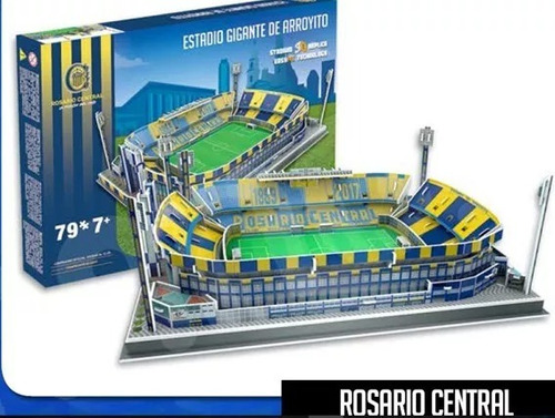 Maqueta Estadio 3d Para Armar C/luces Cancha Rosario Central