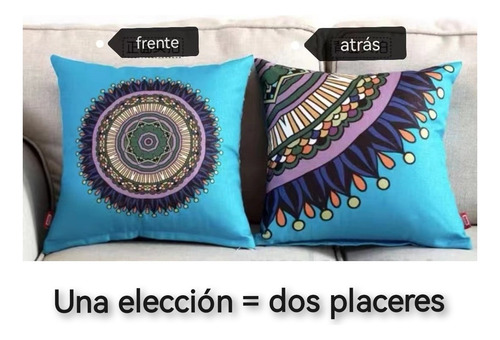 Fundas De Cojines Reversibl Bohemios Con Rellenos 45cm 1par