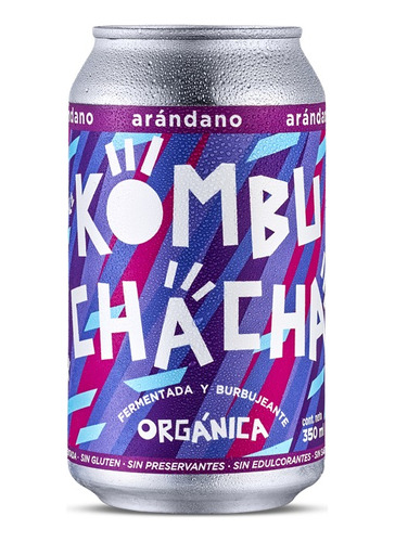 Lata Kombucha Orgánica Sabor Arandano