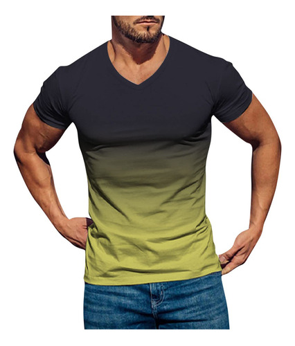 Jersey En Forma De Y Para Hombre, Casual, Con Cuello En V Y