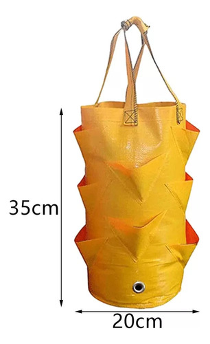 Q Saco De Cultivo De Morango, Dobrável De 3 Galões, Amarelo