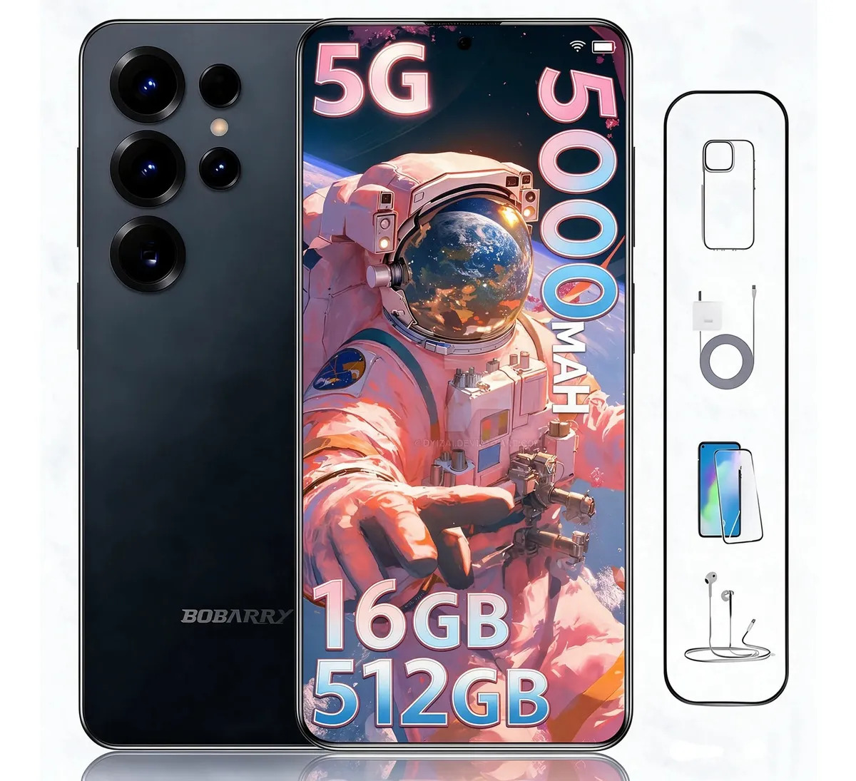 Smartphone 5G Android 6.78 Polegadas 16GB+512GB Câmera HD 32Mpx+18Mpx Bateria 5000mAh