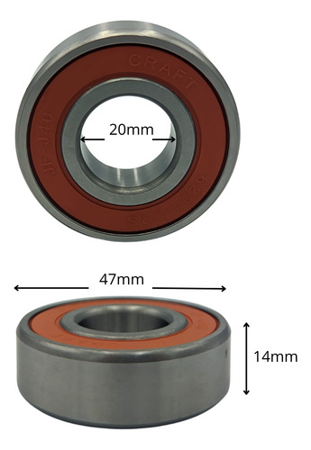 Kit 100 Rolamentos 6204 2rs 1º Linha 20x47x14mm Craft