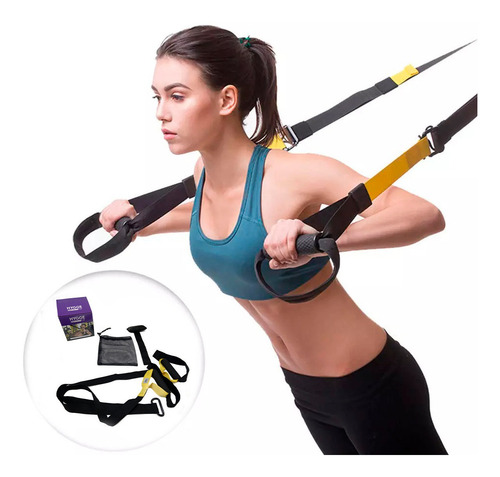 Imagen 1 de 9 de Bandas De Suspensión Trx Entrenamiento Anclaje Acero + Bolso