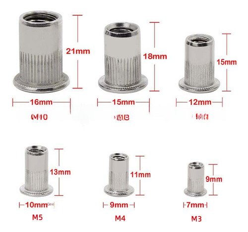 50pcs304 Flat Head Rivet Nut Box (simple Label Sticker) -