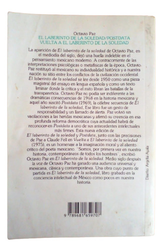 El Laberinto De La Soledad, Posdata Y La Vuelta Octavio Paz (Reacondicionado)