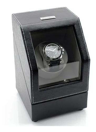 Caja Reloj Autom tico Heiden Single Winder Cuero Negro