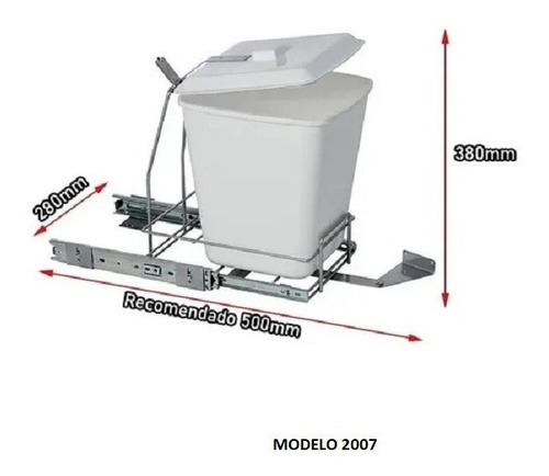 Imagen 3 de 6 de Cesto Cubo Tacho Basura Plastico Extraible Bajo Fark 2007