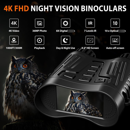 Gafas Visión Nocturna Binoculares Infrarrojos Digitales Ca