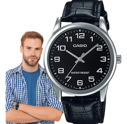 Relógio Casio Masculino Analógico Preto Mtp-v001l-1budf