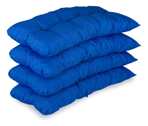 Conjunto: 2 Cadeiras + Namoradeira + Mesa E Almofadas Azul Azul Royal