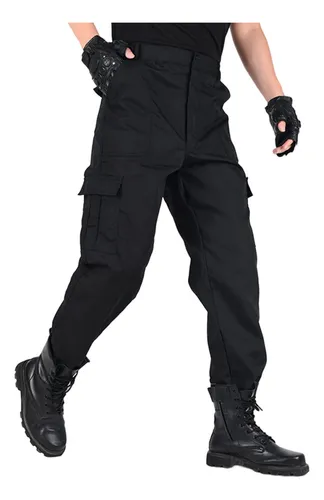 Pantalones negros con bolsas sale