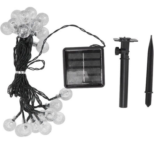 Imagen 5 de 10 de Guirnalda Led Bolitas Cristal Panel Luces Solar Multicolor