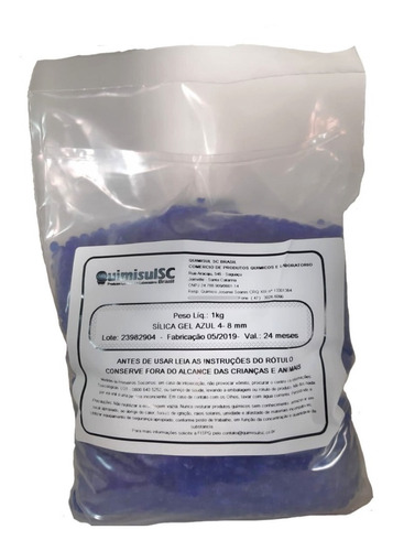 Sílica Gel Azul 4-8 Mm  5 Kg ( 5 Pacotes De 1 Kg )