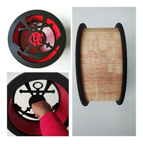Carretilha De Pipa - Flamengo - Catraca - Madeira - Mdf -