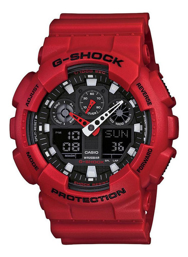 Reloj G-shock Ga-100b-4a Resina Hombre Rojo