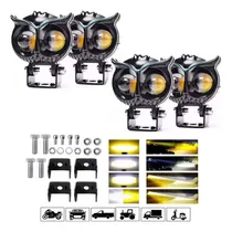Comprar 4 Pzas Faros Auxiliares Led Luces Lupa Moto Auto Estrobo 80w