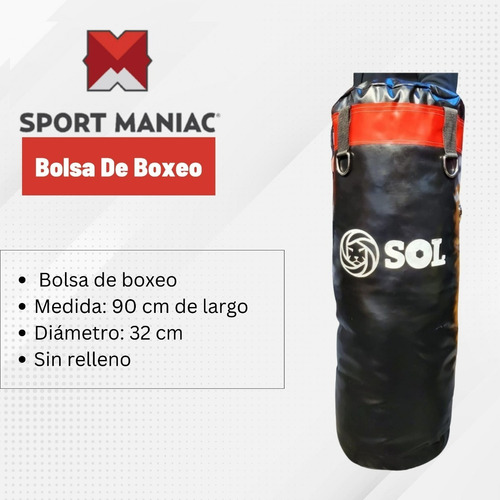 Imagen 2 de 8 de Kit Boxeo Sport Maniac Guantin, Bolsa 90cm, Venda, Soga