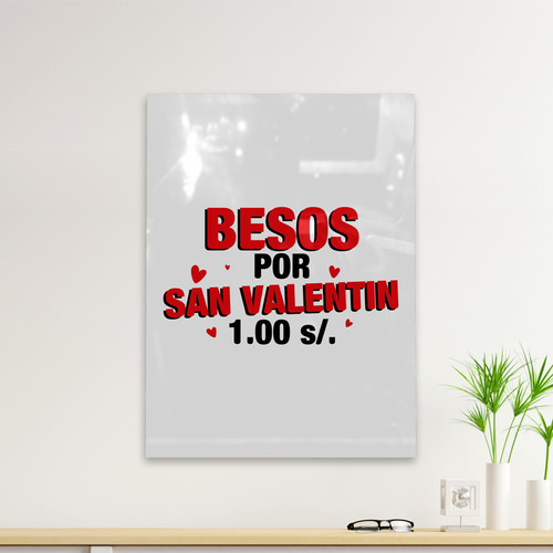 Cuadro Deco Besos Por San Valentin (d0025 Boleto.store)