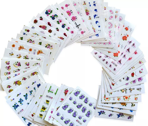 Promoción 25 Stickers Para Uñas De Flores