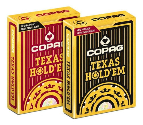 Baralho De Poker Texas Hold' - Kit Preto E Borgonha - Copag