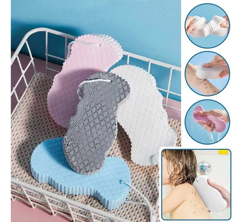 4 Esponja Corporal Exfoliante De Baño Remueve Mugre Piel